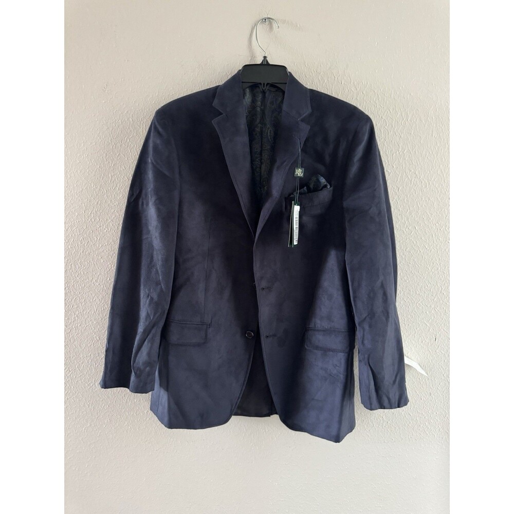 Lauren Ralph Lauren Ultra Flex Classic-Fit blazer Faux-Suede Blue Sport Coat 36R